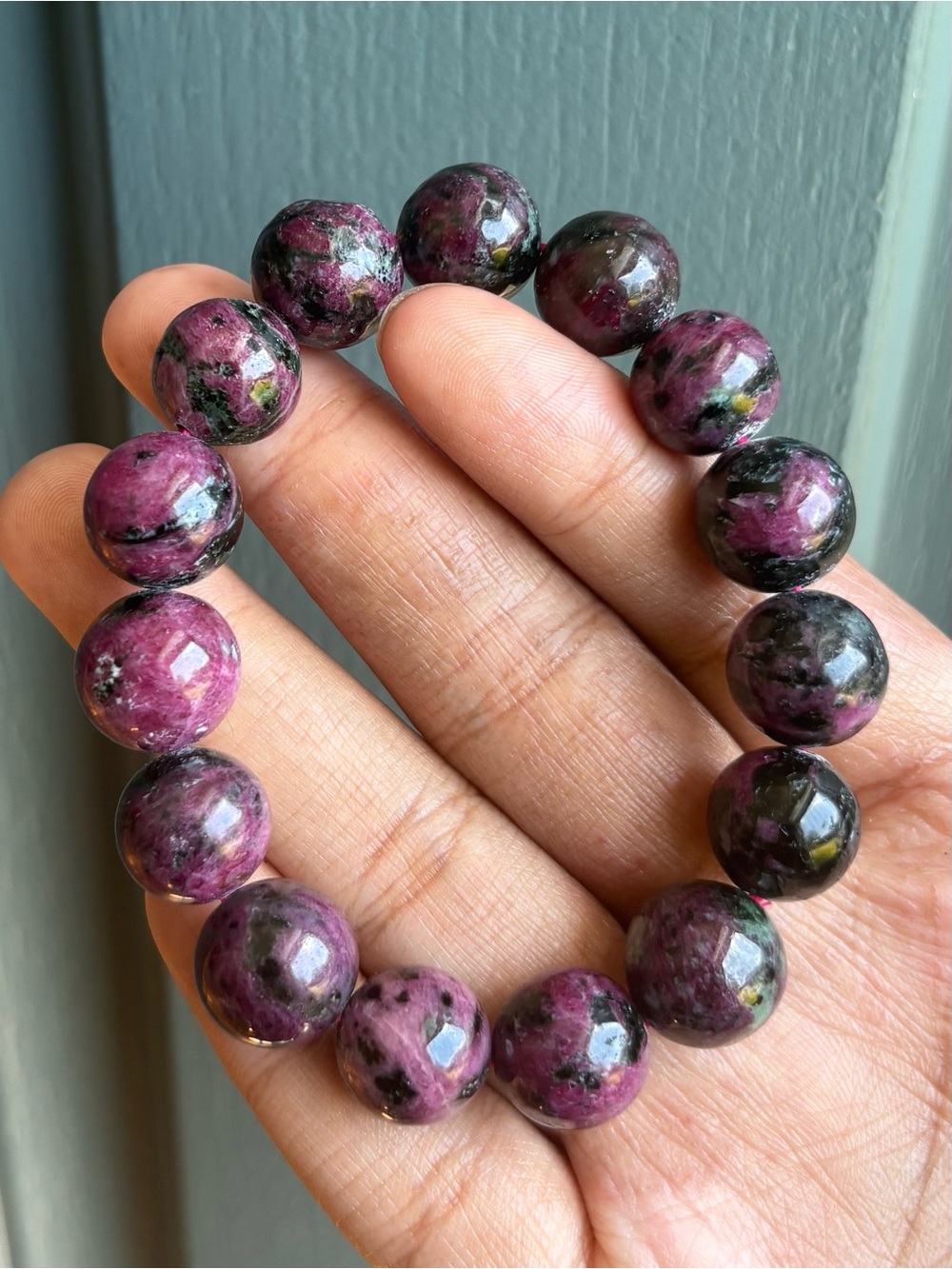 HQ Ruby in Zoisite Crystal Bracelet 14mm